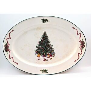 THE CELLAR O'TANNENBAUM OVAL SERVING PLATTER 16" x11.5" CHRISTMAS